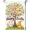 Nueva Bandera Popular de Lino para Jardín de Amazon Decoración de Patio de Pascua Conejo Lindo Huevos Venta Directa de Fábrica