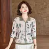 Camiseta de outono da moda para mães, de manga comprida, gola virada, estilo novo, moda primavera e outono, modelagem solta, blusa que cobre a barriga para mulheres de meia-idade e idosas