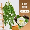 Enredadera Artificial de Rosas Corazón, Flores de Rosa Falsas, Decoración de Tubería de Balcón, Plantas Trepadoras de Patio, Enredaderas Florales