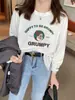 Camiseta Básica de Algodón Puro con Cuello Redondo y Mangas Largas para Mujer, Adecuada como Capa Interior, Diseño de Principios de Primavera y Otoño, Top Estilo Coreano