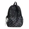 Mochila nueva estilo coreano ins de alta apariencia, fresca, dulce y relajada, con estampado de estrellas, para estudiantes de secundaria y preparatoria, bolsa ligera de doble hombro
