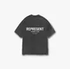 Camiseta Casual Solta de Manga Curta com Estampa de Slogan Icônico High Street para Mulheres e Homens