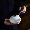 Bule de Porcelana Branca Jade Gordura de Carne Dehua Panela de Cerâmica com Alça Lateral Doméstica com Filtro Conjunto Único de Chá Kung Fu Panela Única Atacado