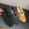 Zapatos Birkenstock de Peluche Estilo Coreano para Mujer 2026 Otoño/Invierno Nuevos Planos Suela Suave Zapatos Mary Jane Cálidos de Algodón