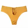 Tanga metálico hueco sin costuras de cintura media estilo deportivo para mujer, cómodo, de algodón, sexy, suministro transfronterizo para mujer