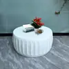 Mesa de Centro Redonda de Fibra de Vidrio Mesa Auxiliar para Apartamentos Pequeños, Simple y Lujosa, Mesa de Ocio para Balcón Exterior, Impermeable