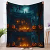 Manta de Halloween Manta Linda de Fantasma y Calabaza Serie 2 Manta Decorativa para Oficina Manta de Franela Otoño e Invierno