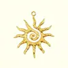 Collar con colgante de sol en espiral Amazon transfronterizo europeo y americano, un collar con colgante hueco de color dorado elegante y minimalista para mujer