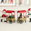 Decoración Navideña Luminosa de Hierro con Adornos de Luz Trineo Carro Alce Regalo para Niños Carrito Decoraciones de Escritorio