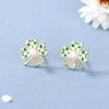 Brincos Femininos Simples Xadrez Verde com Pedras de Diamante Pérolas Delicados Pequenos Versáteis Brincos Delicados de Verão