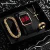 Reloj Electrónico Multifuncional Luminoso Unisex Cuadrado, Moda Deportiva Vintage Transfronteriza para Exteriores, Tendencia