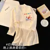 2025 Novo Outono e Primavera Pijamas de Algodão de Manga Longa Desenho Animado para Meninas e Crianças Roupa Externa Casual Roupão de Banho para Dormir Roupão Externo
