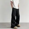 Pantalones de pierna ancha finos para hombre, nuevos para verano y otoño, estilo callejero americano, pantalones de trabajo de marca moderna, pantalones largos casuales versátiles