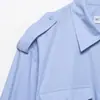 Estilo Europeo y Americano Transfronterizo Z Nueva Moda Elegante Amazon Ropa de Mujer al por Mayor Camisa de Popelina con Bolsillo 9479060