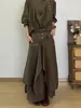 Estilo Japonês Botão Irregular Senso Superior Calças Ocidentais Calças de Homem Design de Saia Senso de Nicho Nove Pontos Senso de Queda Calças Saia de Perna Larga Homem