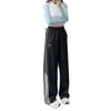 Pantalones de chándal a rayas estilo americano personalizados, holgados y fluidos, con bordado de color contrastante, pantalones de chándal deportivos casuales para hombre para otoño