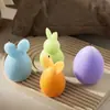 Ovo Listrado de Páscoa Coelho de Orelha em Pé Coelho Abóbora Padrão Diamante Coelho Coelho Velas de Gesso Perfumadas Molde de Silicone