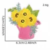 Parche de tela bordado de girasol estilo pastoral con estampado de leopardo, accesorio para prenda, insignia termoadhesiva bordada por computadora
