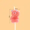 Velas de cumpleaños espirales transfronterizas, velas espirales curvas lindas de macarrón, insertos de decoración para hornear pasteles de caramelo