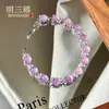 Venta al por mayor del fabricante Pulsera de Plata 925 Chapada Incrustada Calcedonia de Hielo Alto Completa Ágata Rosa Jade Calcedonia Pulsera para Mujer