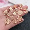El Más Vendido de Amazon KC Aleación de Oro Flor de Girasol Flor de Rosa Colgante Colgante Pulsera DIY Collar Accesorios de Joyería