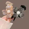 Presilha de Cabelo Flor de Strass para Coque 2026 Novo Modelo Luxo Leve Pinça de Garra para Rabo de Cavalo Alto para Mulheres