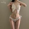Shuoyao lingerie sexy sexy see-through malha paixão borboleta três pontos sem costas engrenagem aberta livre fora uniforme terno 268