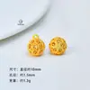 Accesorios Chapados en Oro, Cuentas Redondas que Conservan el Color, Cuentas con Patrón Hueco, Cuentas de Bola de Flor, Cuentas de la Fortuna, Cuentas para Pulseras DIY, Cuentas para Hilo de Joyería, Cuentas Espaciadoras