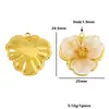 Colgante Minimalista de Acero Inoxidable y Resina con Forma de Corazón y Flor de Tres Pétalos Estilo Francés para Collar y Pendientes DIY Accesorios de Joyería de Moda