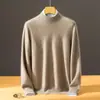 Bebê sinta suéter de cashmere pequeno masculino gola alta meia cor sólida malha versátil casual de negócios camada base de luxo leve top