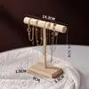 Soporte de exhibición de pulseras y cuentas de madera, soporte de almacenamiento de collares y joyas de barra T extralargo, soporte de utilería para fotografía de joyería
