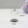 Joias DIY Acessórios Feitos à Mão Pingente com Tampa de Vidro Transparente Garrafa de Vidro Pingente com Base de Renda Fabricante de Pingentes Atacado