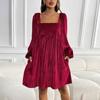 Bai Fen Zhi Yi Estilo Vestido de Noite Amazon Natal Solto Mini Vestido Popular Transfronteiriço Vestido de Veludo