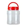 Latas de plástico al por mayor cubos para galletas avena comida para peces granos latas de embalaje sellado botellas de plástico transparentes