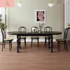 Mesa de Comedor de Madera Maciza Estilo Lujo Ligero de Segunda Mano para Apartamentos Pequeños, Mesa de Comedor de Madera Maciza Ovalada Semicircular de Diseñador Montada en la Pared