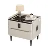 Mesita de Noche de Madera Maciza Hogar Multifuncional Dormitorio Moderno Simple Gabinete de Mesita de Noche Nuevo Gabinete de Almacenamiento de Placa de Roca Simple Moderno