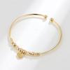 Pulseira Pingente Trevo de Quatro Folhas Criativo Europeu e Americano Joias Femininas do TikTok Pulseira Simples de Contas de Flor de Quatro Folhas Pulseira Aberta