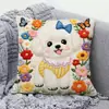Funda de Almohada de Pascua con Bordado de Imitación Animales Lindos Cubierta de Cojín para Sofá de Conejo Decoración de Pascua