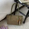 Bolsa Feminina Estilo Coreano Nova Outono 2026 Alta Aparência Cor Sólida Bolsa Grande Bolsa de Ombro Grande Capacidade Bolsa Tote Relaxada