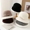 Al por mayor 25 Años Otoño e Invierno Nuevo Estilo Japonés Borde Crudo Festival de Mariposas Sombrero de Pescador para Mujeres con Lana, Cálido y Adelgazante Sombrero de Cubo
