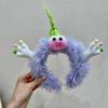 Bonito monstro roxo de pelúcia headband feminino feio bonito de pelúcia engraçado frito crânio top lavagem rosto headband hairpin acessórios de cabelo