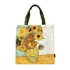 Bolsa de Lona para Tote con Girasol Bolso de Mano Estampado de Logo Bolsa de Compras Bolsa de Recuerdo de Cumpleaños Boda En Stock Venta al por Mayor