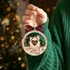 Adorno navideño redondo de doble capa, combinación de madera y acrílico, colgante conmemorativo de casa nueva 2026, regalo de inauguración de casa