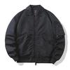 Uniforme de beisebol de cor sólida de rua americano casaco de lapela marca de moda masculina e feminina piloto solto acolchoado jaqueta de trabalho bonito
