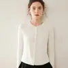 Otoño Invierno 2026 Nuevo Cárdigan de Punto de Cachemir para Mujer de Manga Larga Ropa Exterior Suéter Moda Versátil Holgado Cómodo Cálido