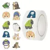 500 Hojas/Rollo Pegatinas de Rollo de Gato de Dibujos Animados 10 Diseños DIY Taza de Papel Bolsa de Regalo Pegatinas de Sellado Autoadhesivas