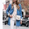Abrigo de lana para mujer, otoño e invierno 2023, nuevo, Amazon ebay, estación independiente japonesa y coreana, abrigo multicolor, cárdigan de un solo pecho.