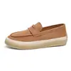 Mocasines retro de gamuza para hombre, nuevos zapatos transpirables de moda sin cordones para todas las estaciones, mocasines casuales perezosos para hombre