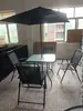 Le Fangtian Juego de Mesa de Vidrio y Sillas Apilables para Exteriores, Ocio, Tela Teslin Oxford, Camping, Playa, Patio, Desmontable