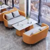 Conjunto de Sofá de Um Lugar de Luxo e Mesa de Centro para Lazer, Recepção de Hotel, Escritório, Sala de Vendas, Mesas e Cadeiras de Reunião, Salão de Beleza